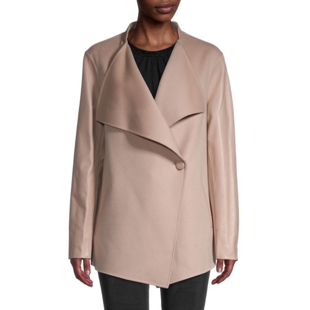 MACKAGE Valla Leather-Panel Wool Jacket In Petal Size X-Small